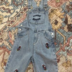 Zara Kids Denim Overalls with Minnie Mouse Patches - Blue Size 2-3 Toddler
